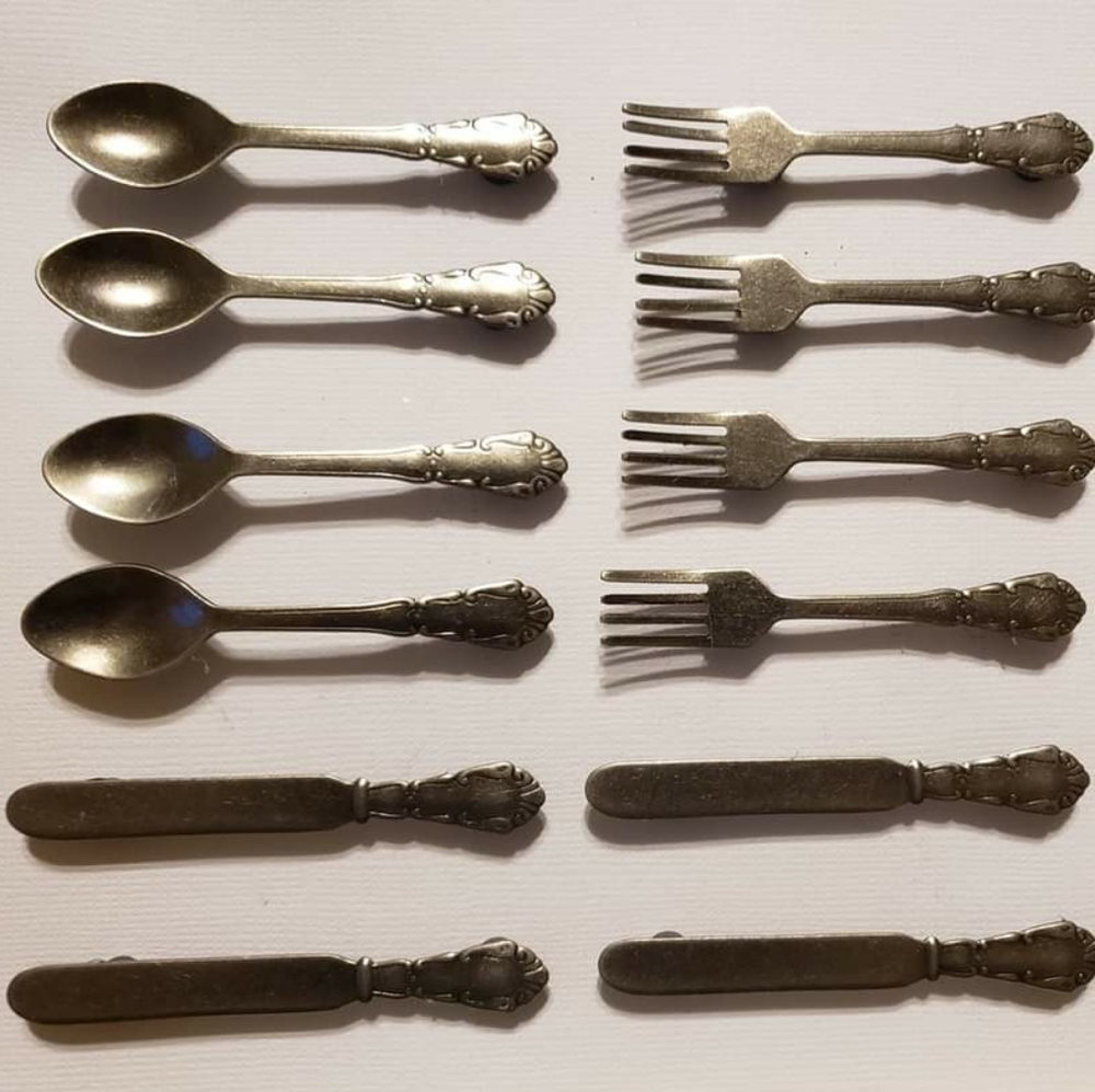 Set of 12 Miniature Silverware Magnets